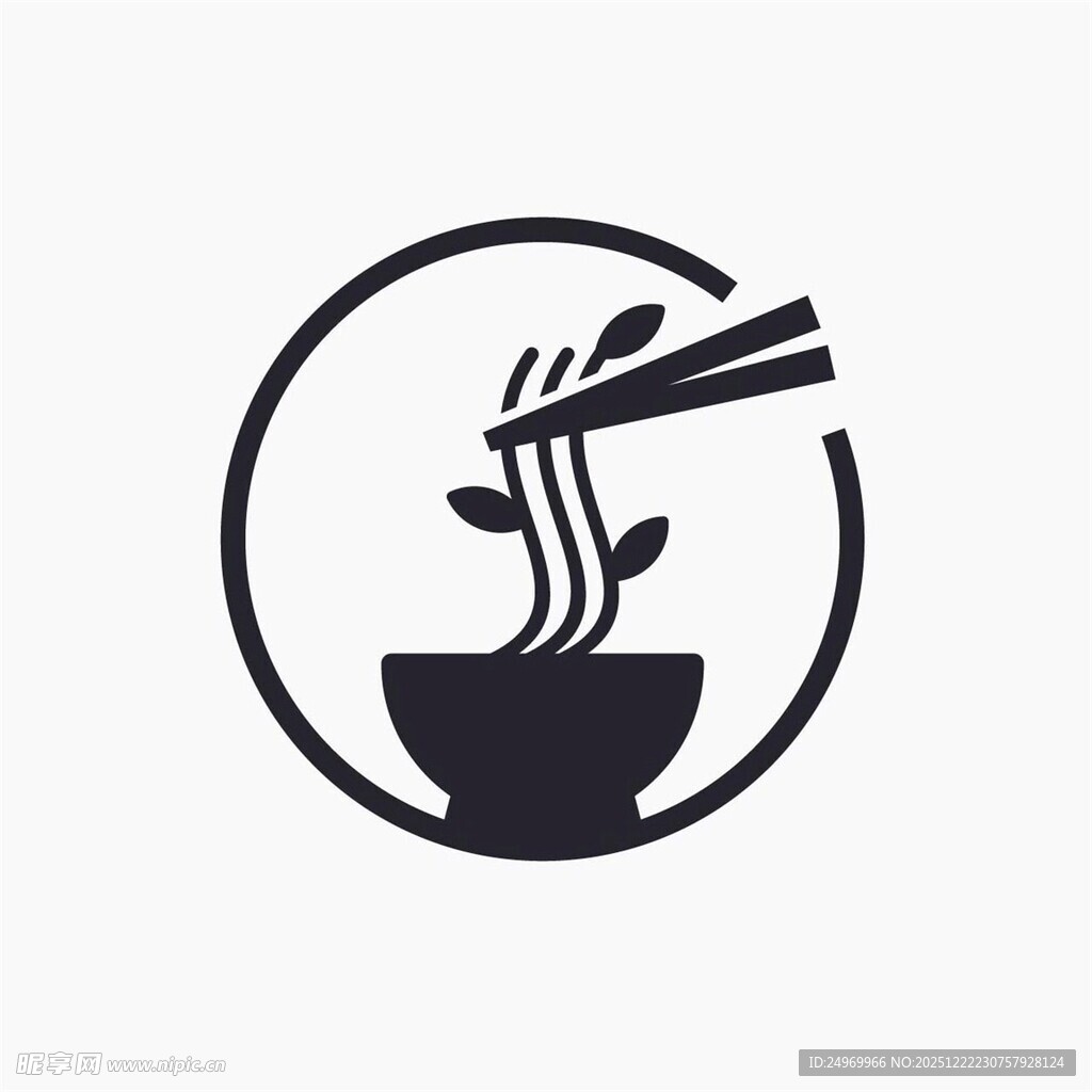 简约风中式面条图标