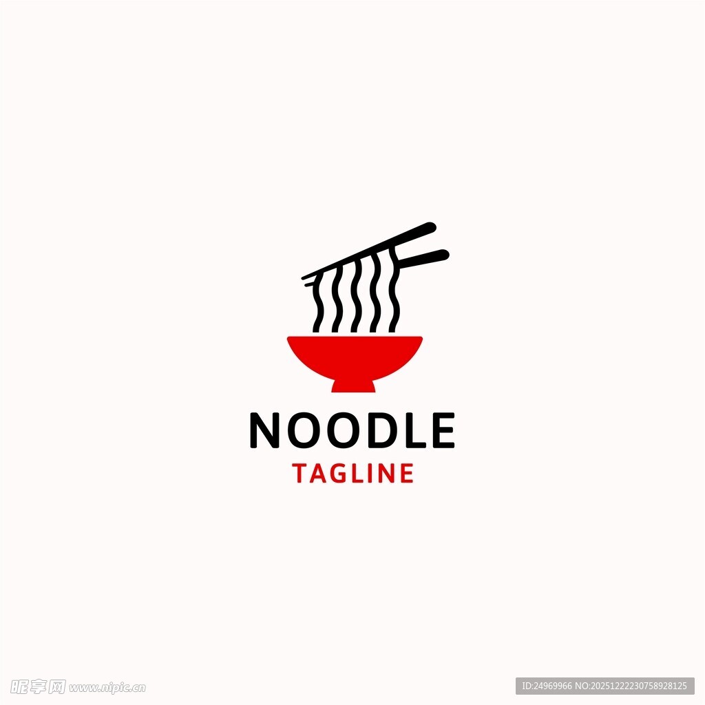 简约面条餐厅标志设计