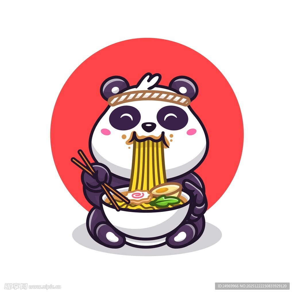 吃拉面的熊猫
