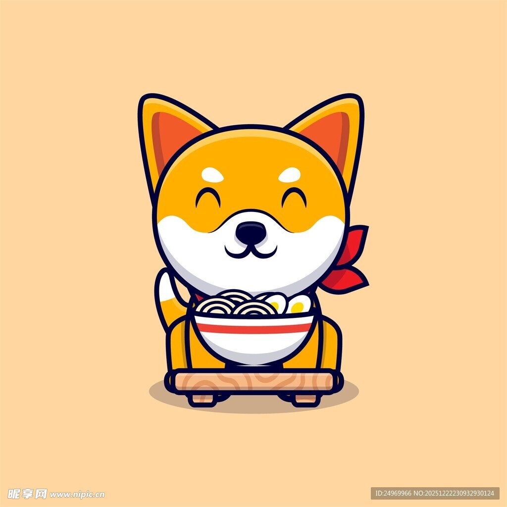 可爱柴犬享用美食