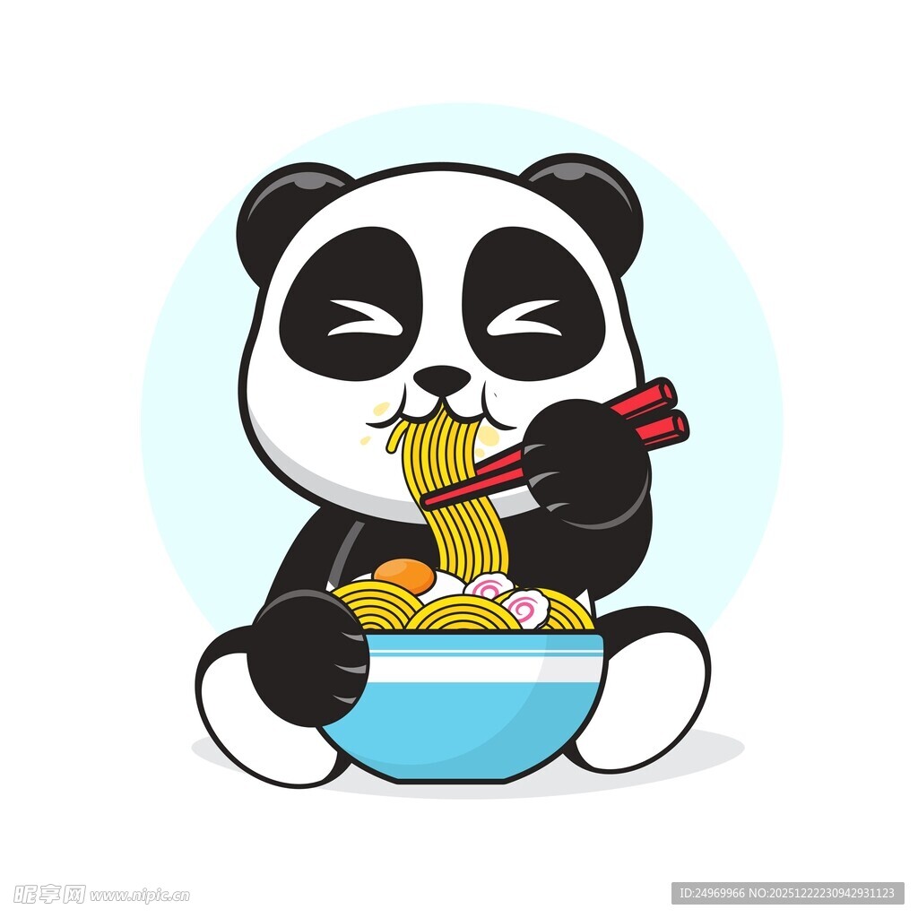 熊猫开心享用美味食物