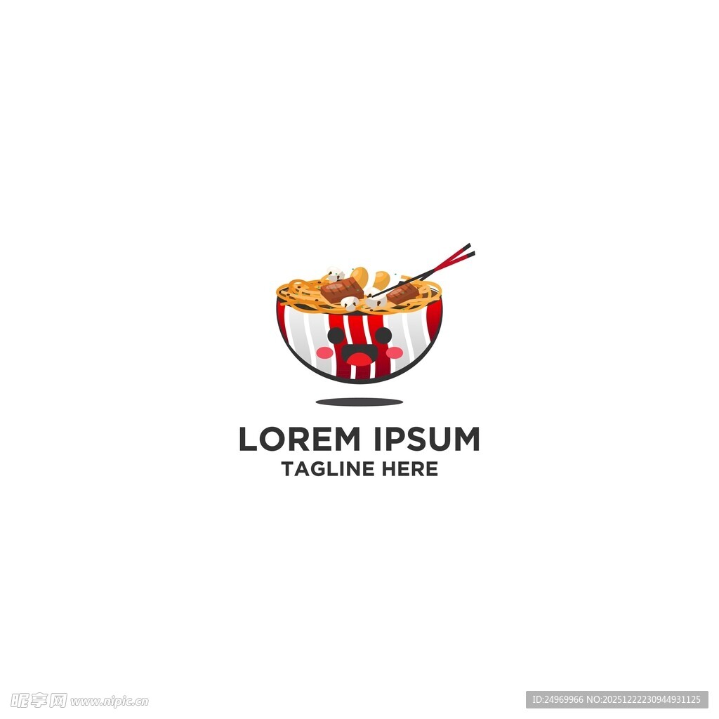 中式美食碗图标设计