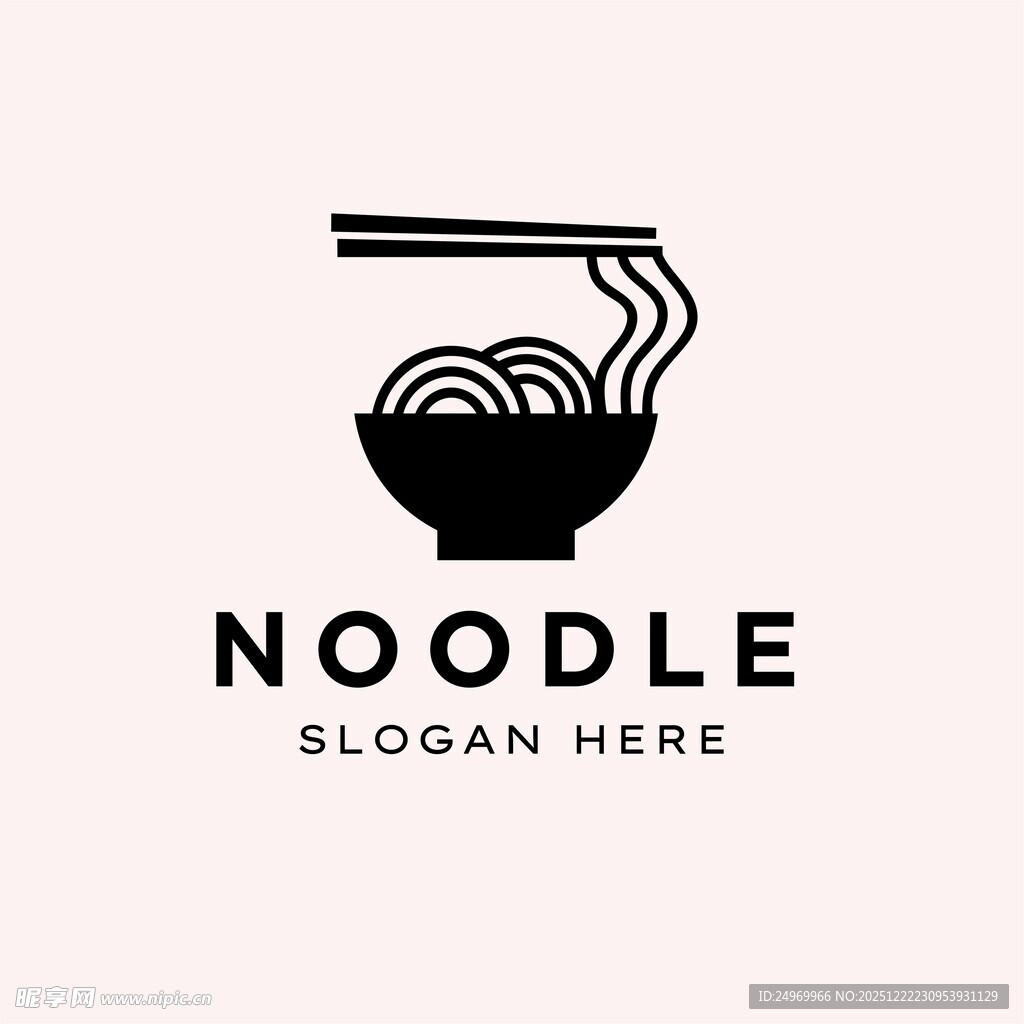 简约风面条餐饮标志设计