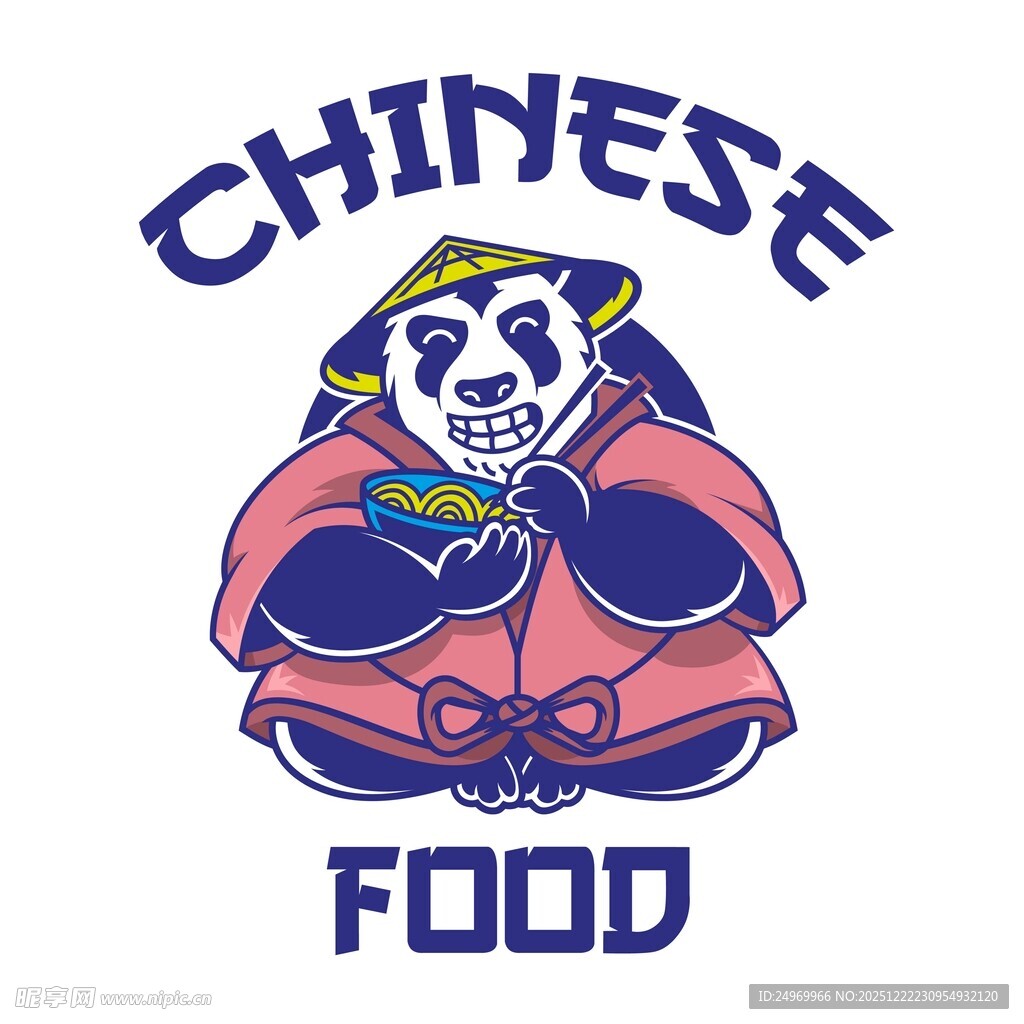 熊猫与中华美食标志