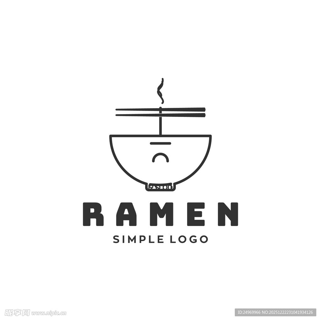 拉面简约标志设计