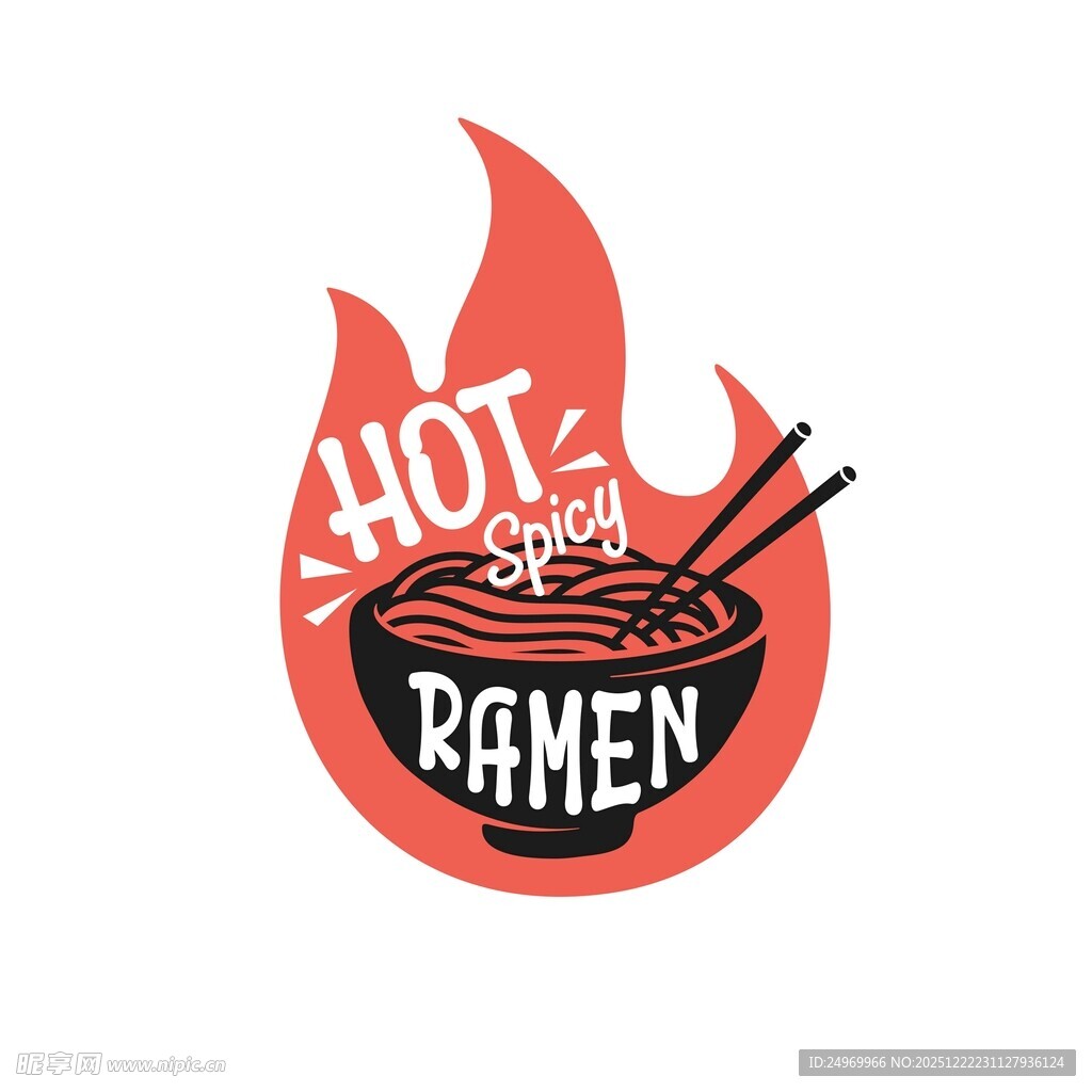 热辣拉面标志设计