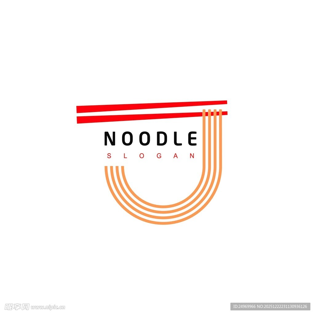 简约面条餐厅标志设计