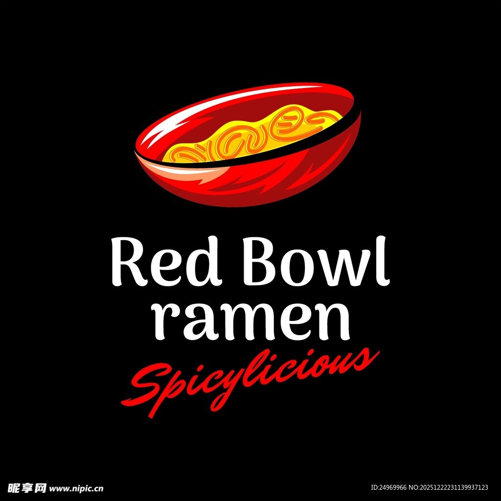 红碗拉面标志设计