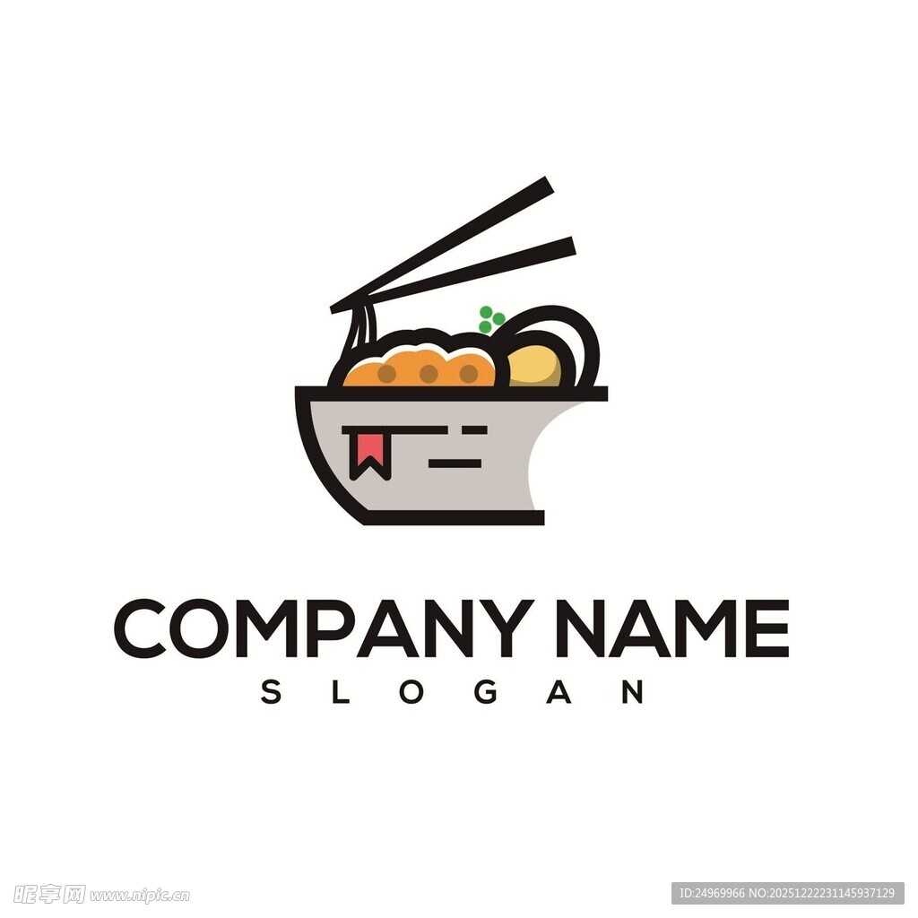 简约中式美食标志设计