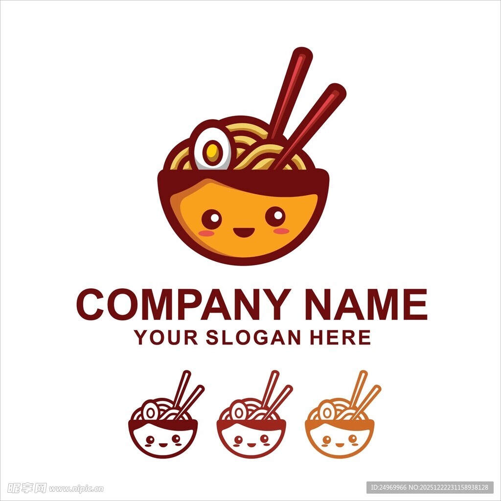 可爱面食品牌标志设计