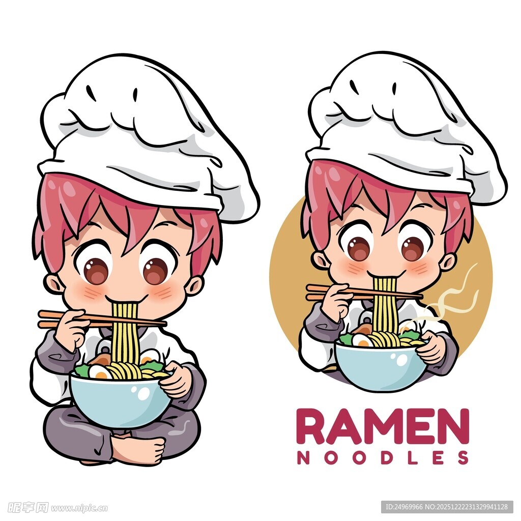 可爱拉面小厨师形象