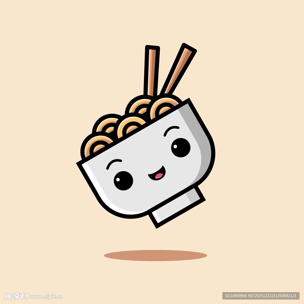 可爱卡通面条碗形象