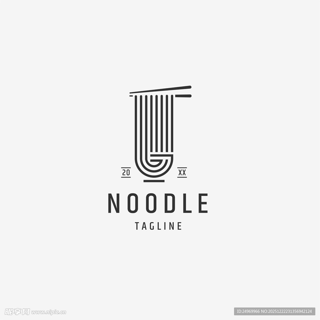 简约风面条餐厅标志设计