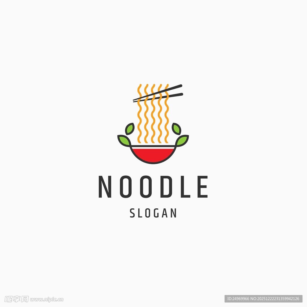 简约风面条餐厅标志设计