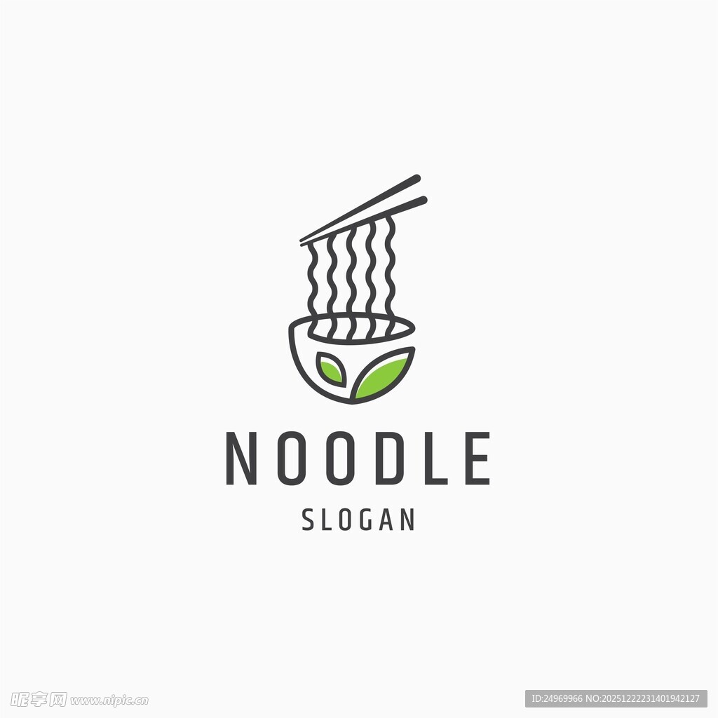 简约风面条标志设计