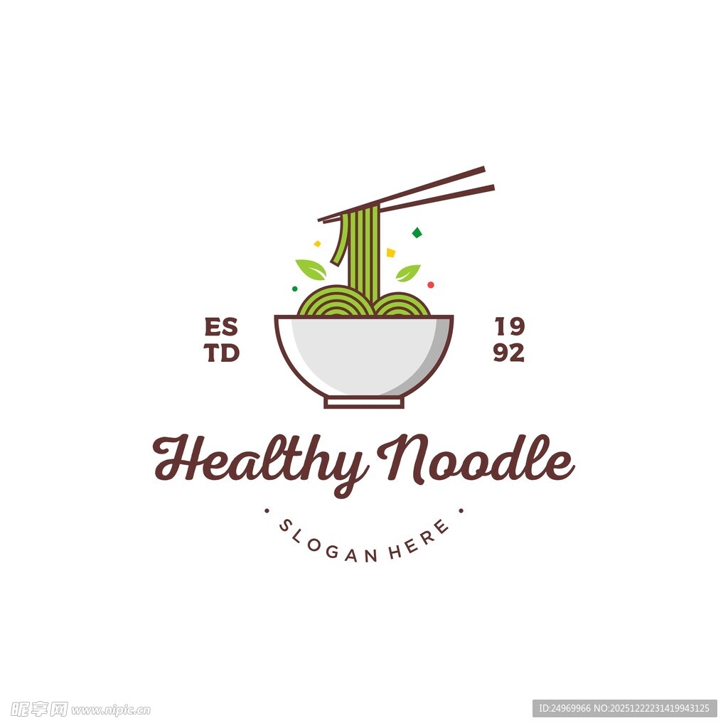 健康面条标志设计