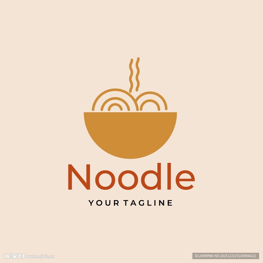 简约风面条品牌标志设计