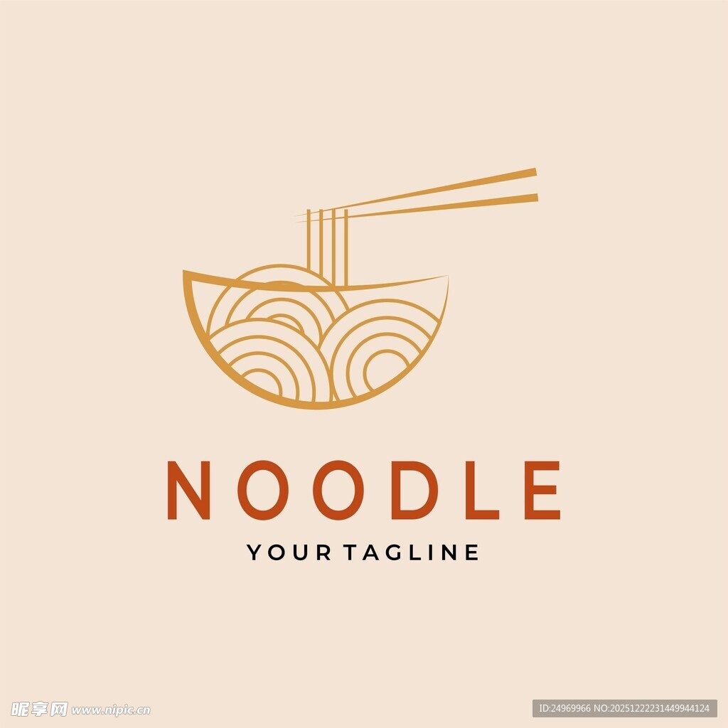 简约风面条餐饮标志设计