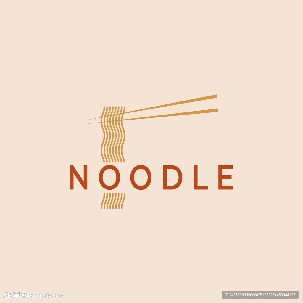 简约风面条主题图标设计