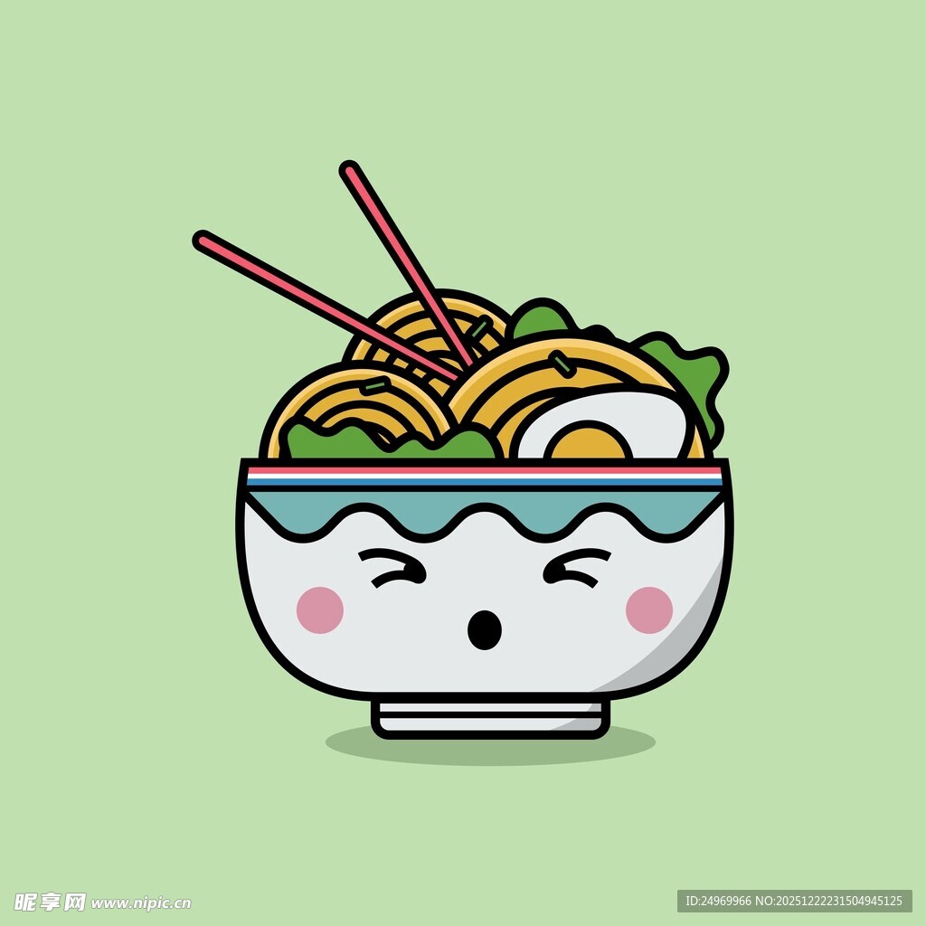 可爱卡通拉面碗形象