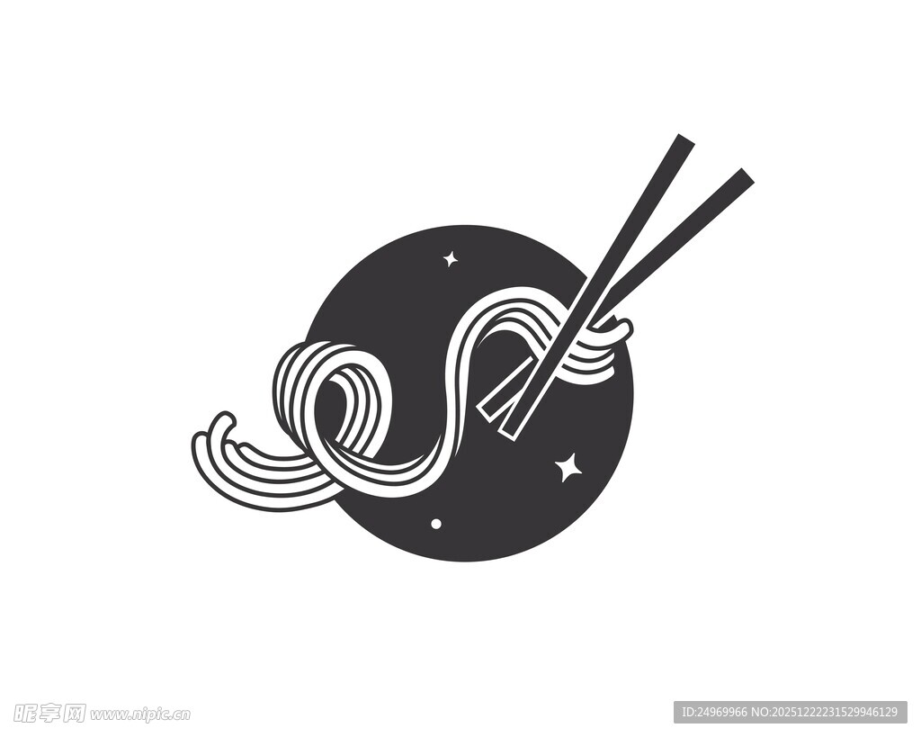 简约风中式面条筷子图标