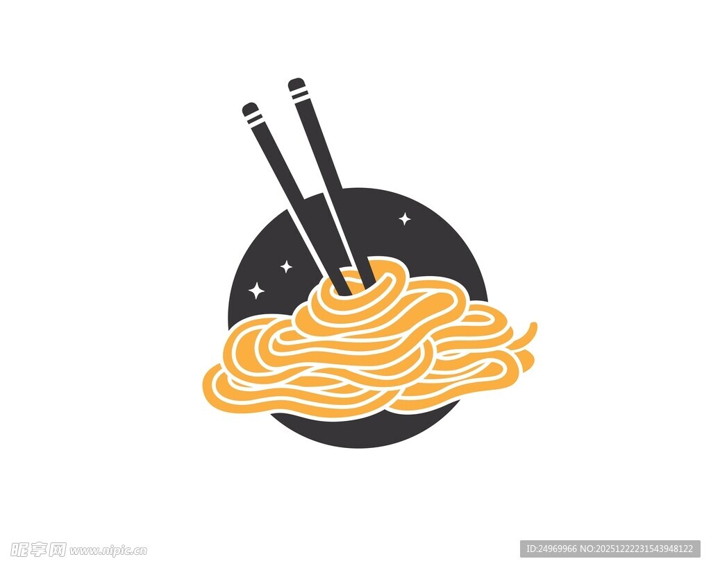 一碗美味面条插画