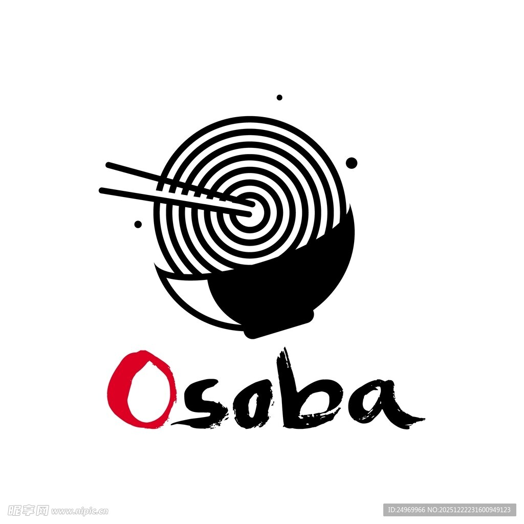 日式荞麦面品牌标志设计