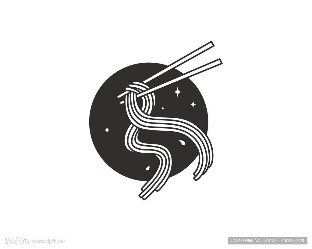 简约风中式面条筷子图标