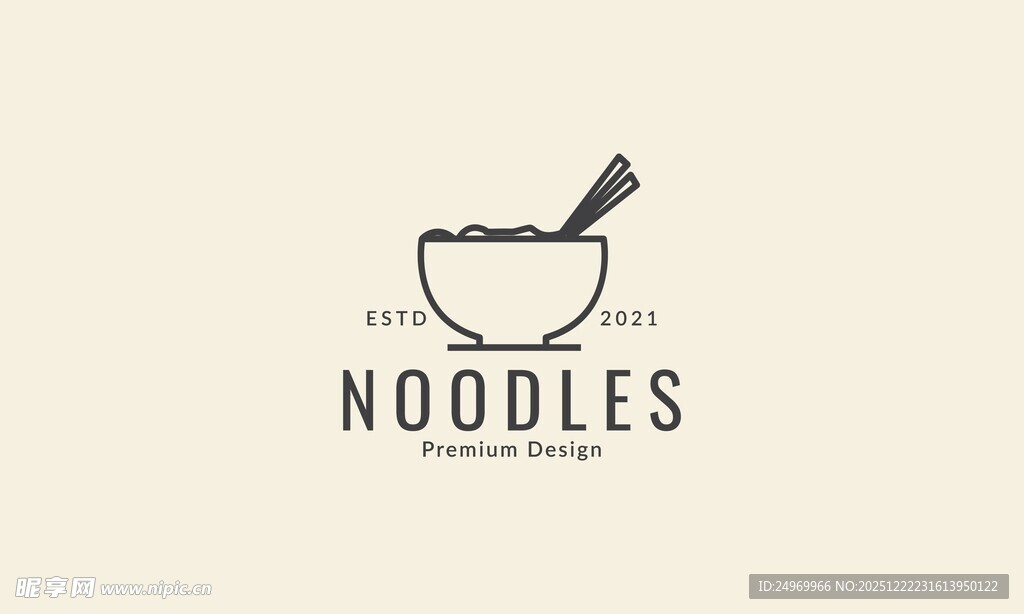 简约风面条主题图标设计