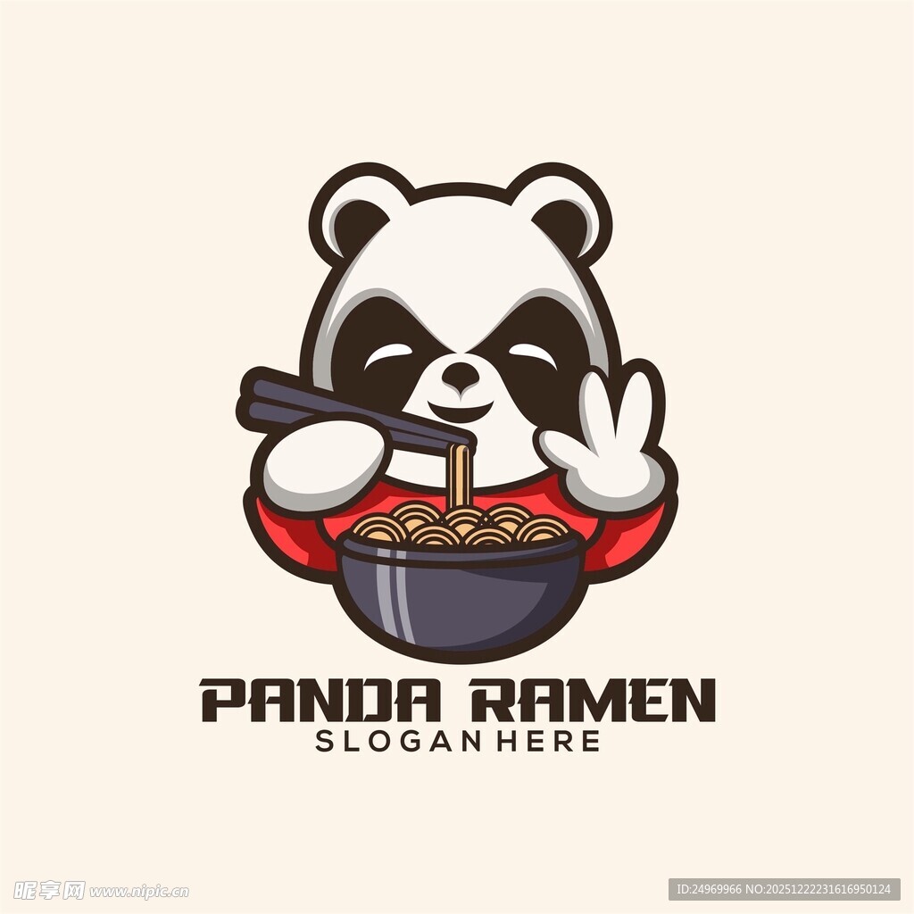 熊猫拉面标志设计