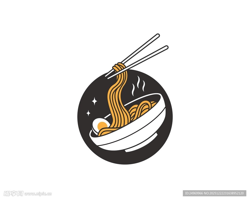 简约风中式面条图标设计