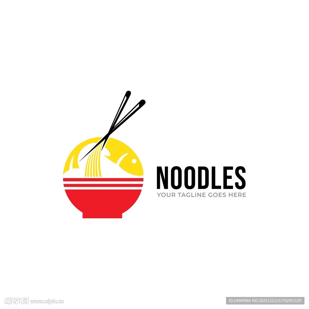 简约面条标志设计