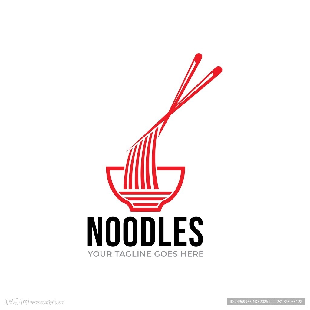 简约风面条餐饮标志设计