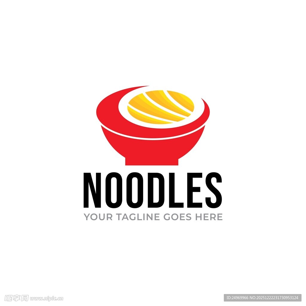 简约面条餐饮标志设计