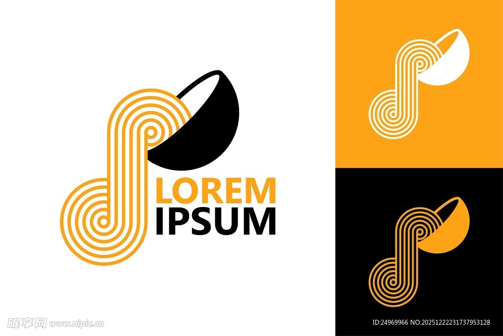 抽象线条音乐主题标志设计