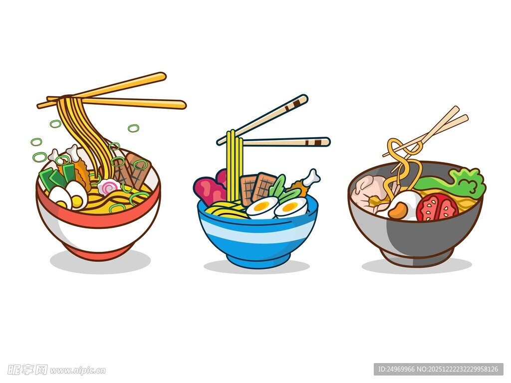 美味拉面插画