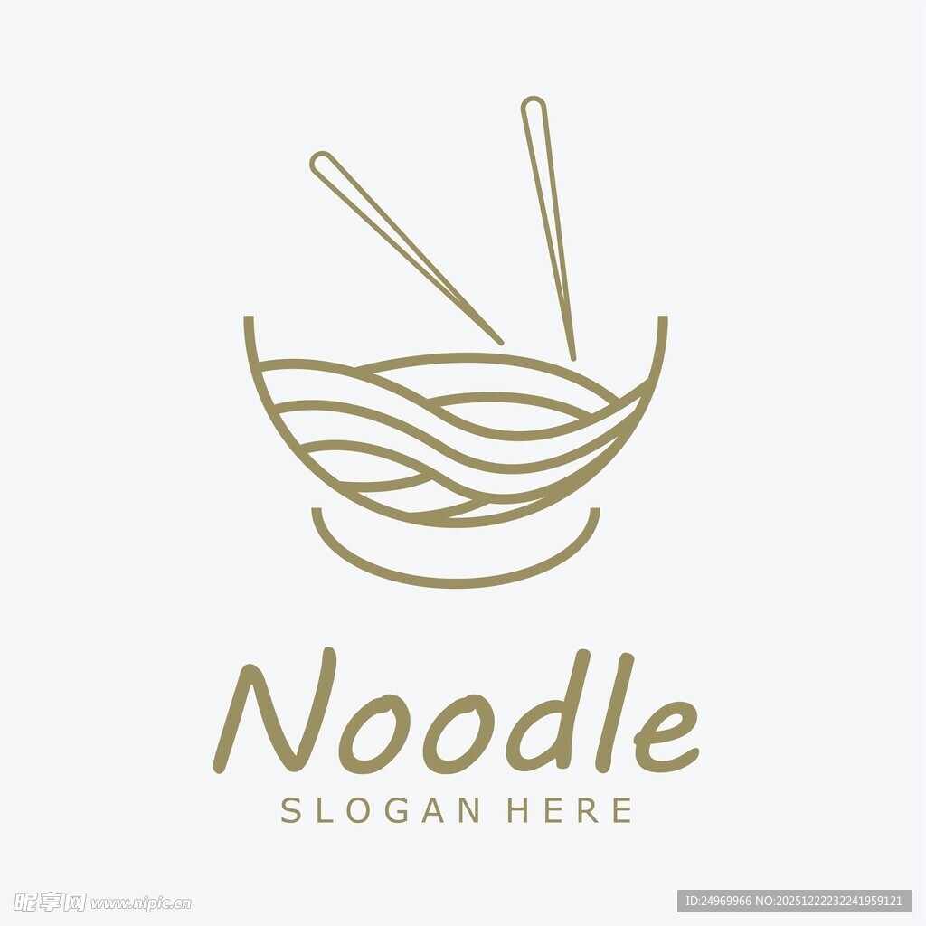 简约风面条餐饮标志设计