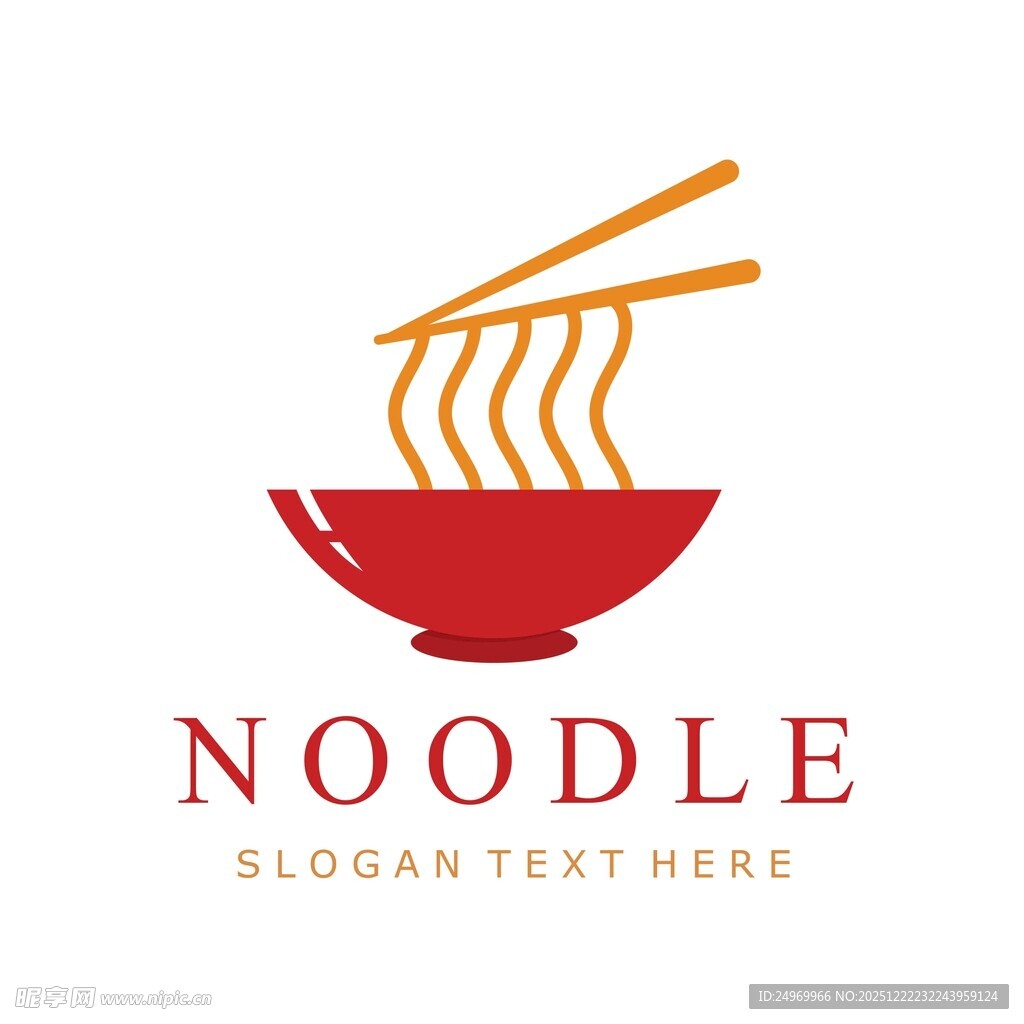 简约风面条餐饮标志设计