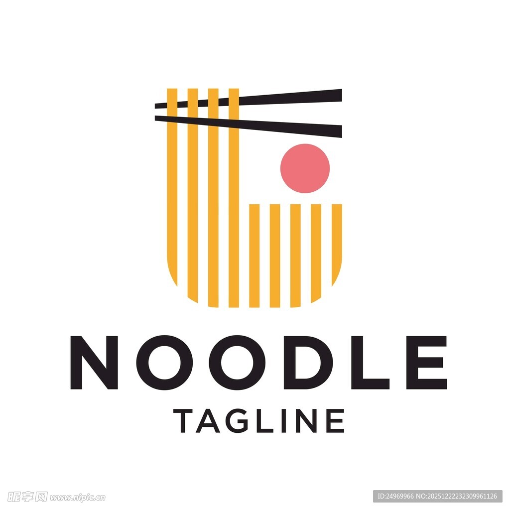 简约面条主题标志设计