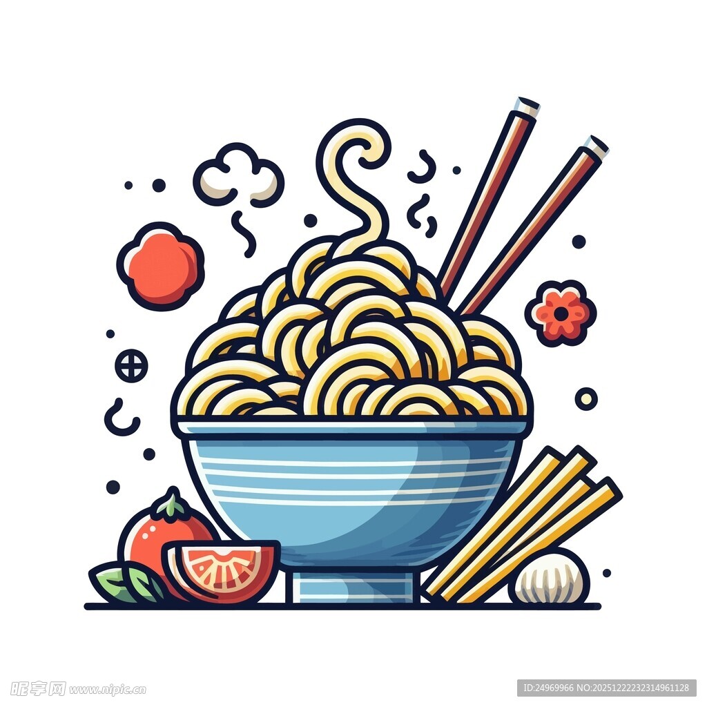 一碗热气腾腾的美味面条