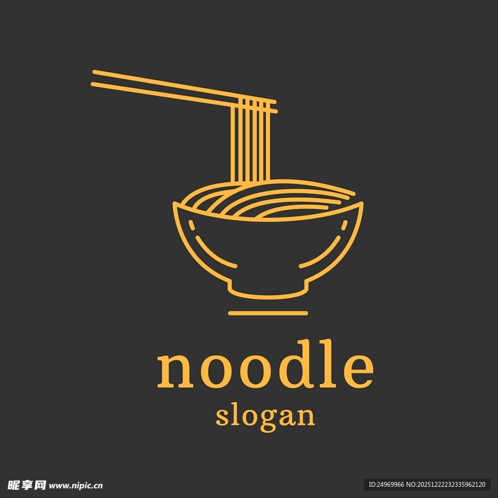 简约面条标志设计