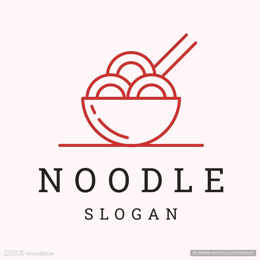 简约风面条餐饮标志设计