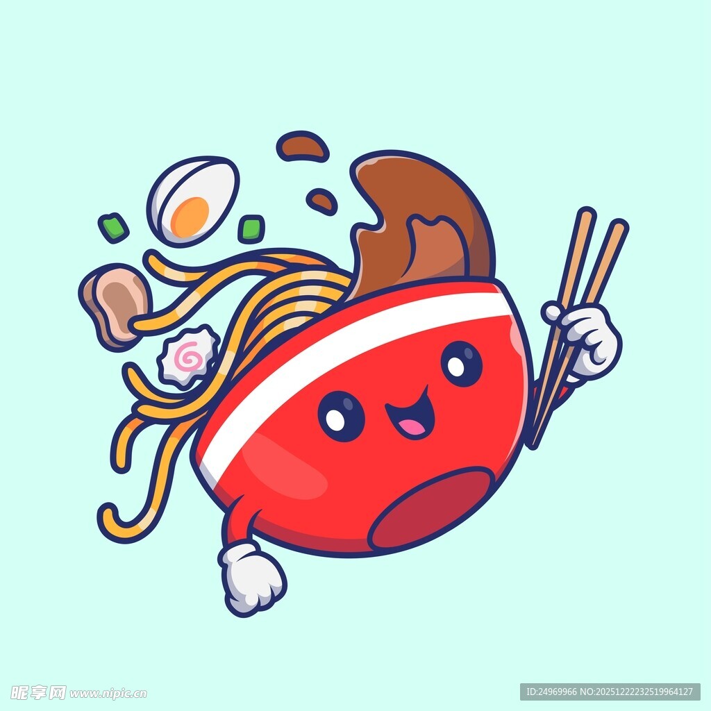 愤怒的泡面卡通形象