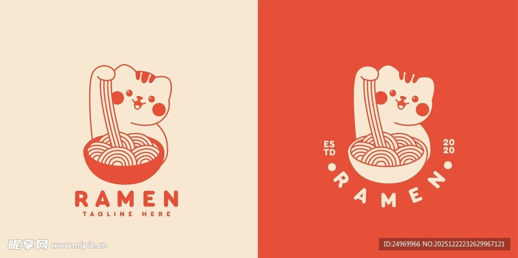 拉面品牌卡通标志设计