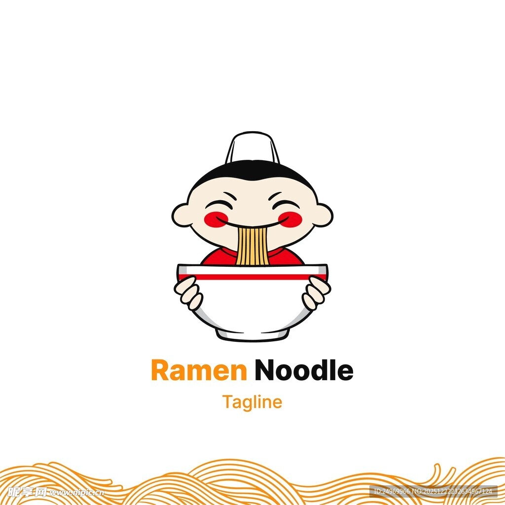 拉面卡通形象标志设计