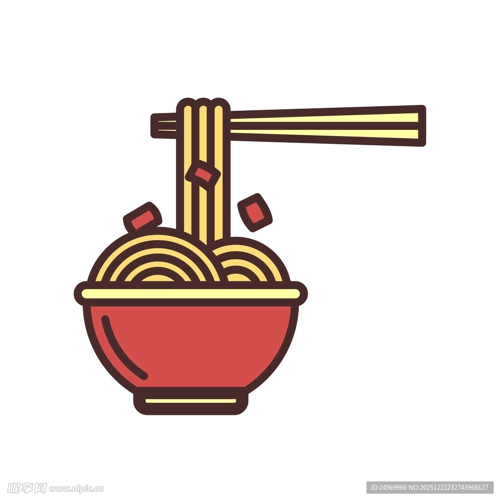 卡通风格拉面插画