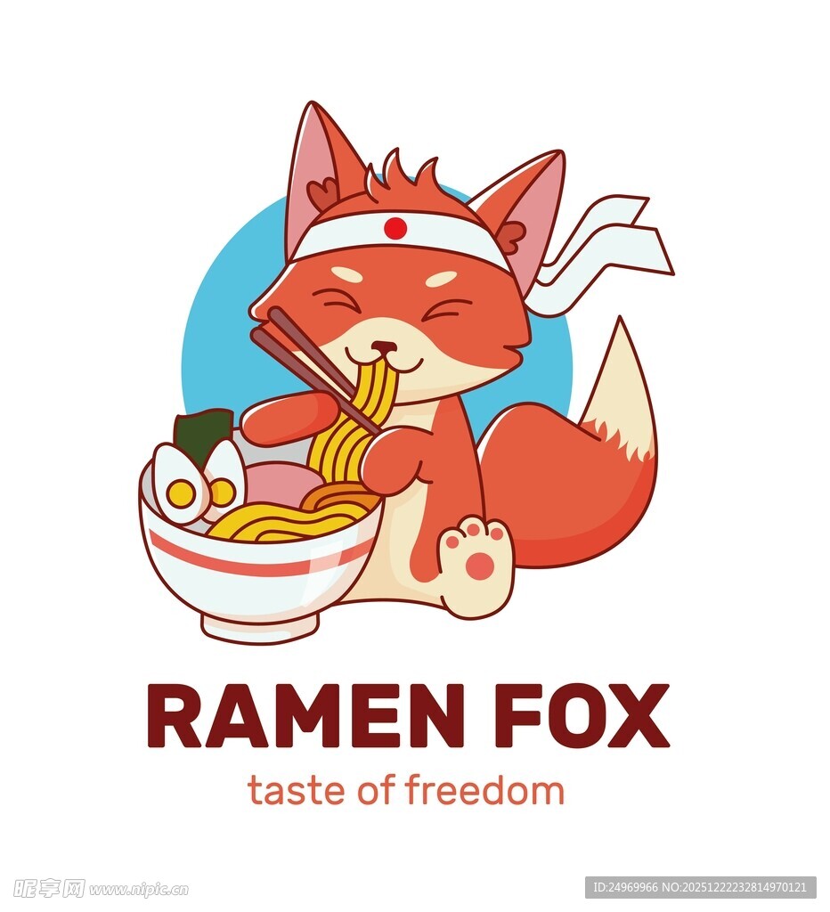 拉面狐狸卡通形象设计