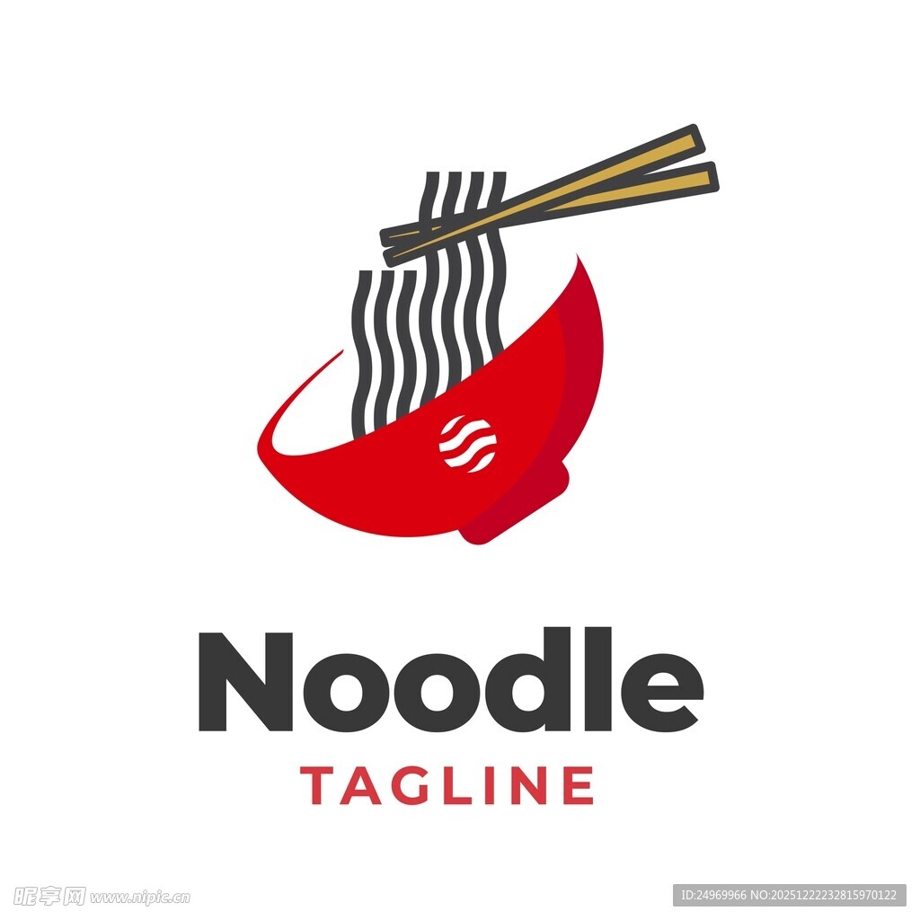 简约风面条品牌标志设计