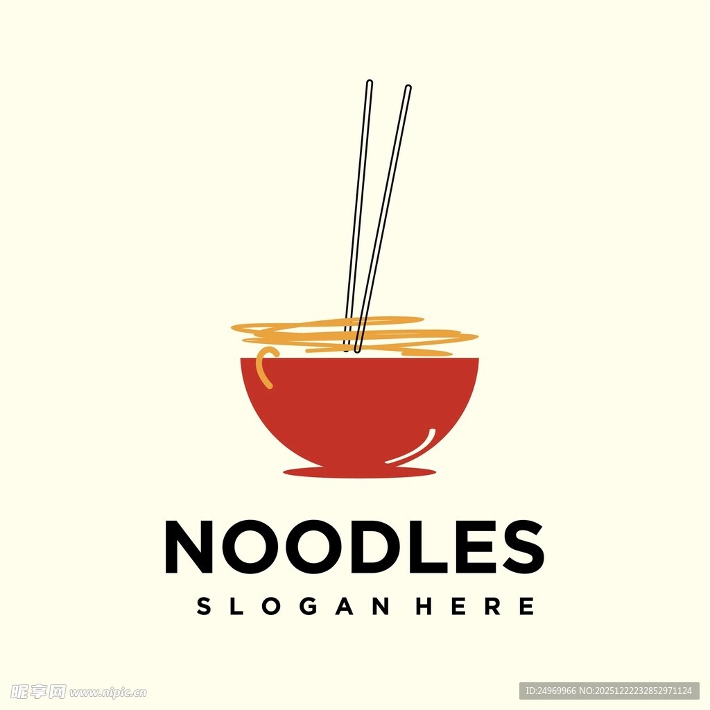 简约风面条餐饮标志设计