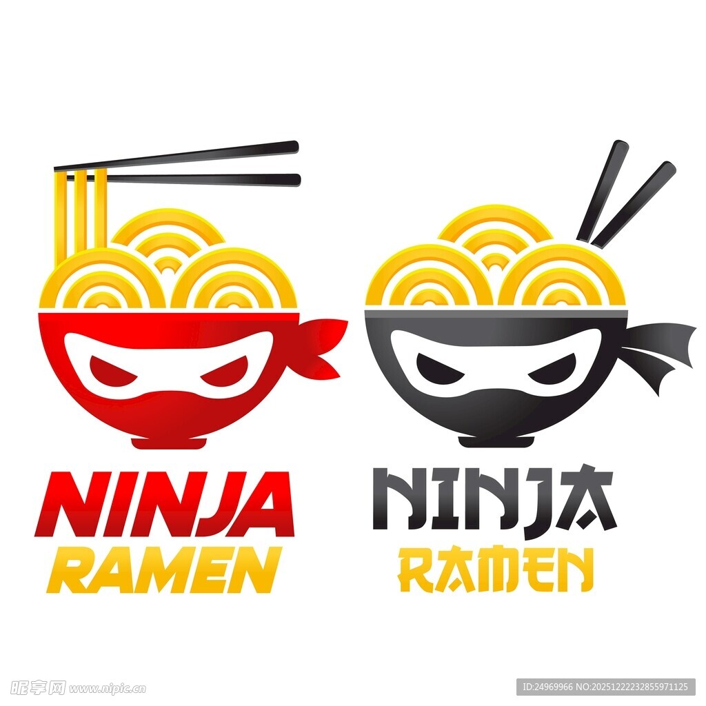 忍者拉面标志设计
